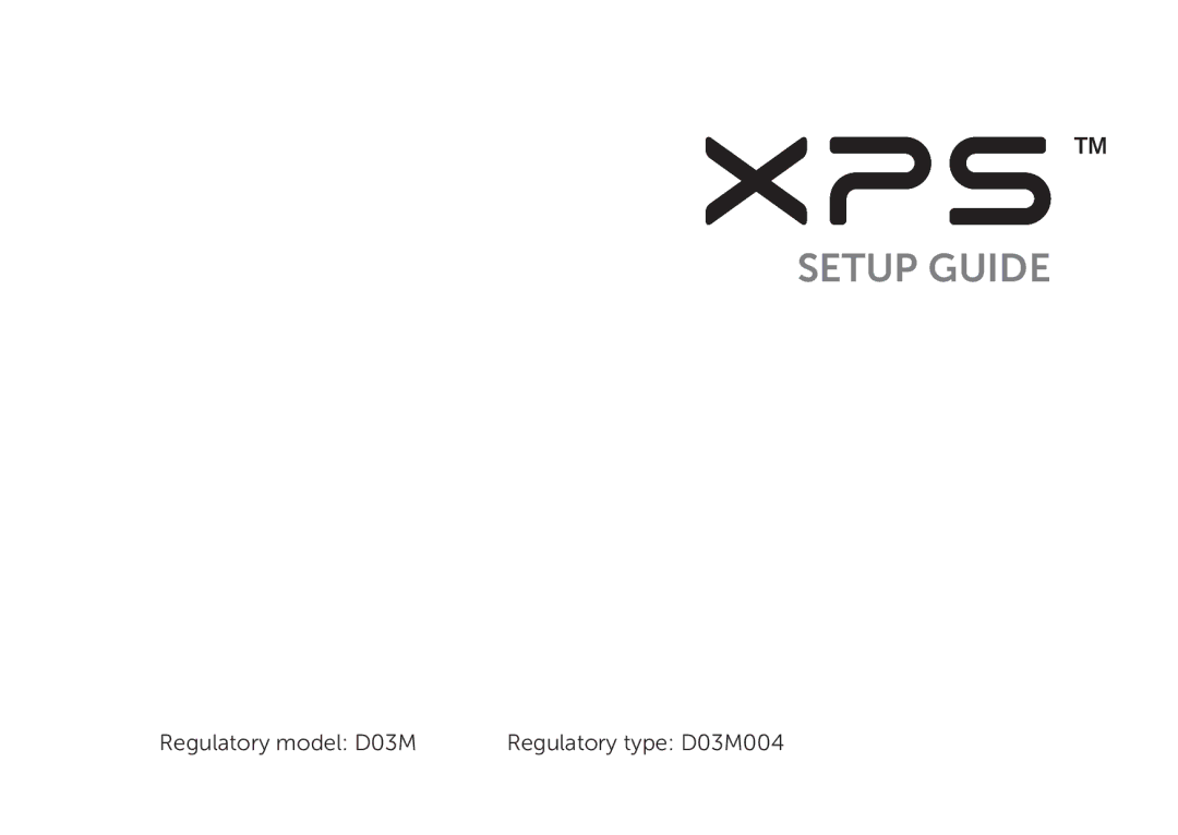 Dell D03M setup guide Setup Guide 